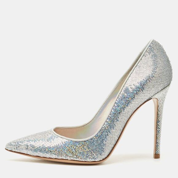 Gianvito Rossi Gianvito 105 Size 38 Silver Sequins Pumps
